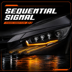 2016-2021 Honda Civic 10th Gen LED Projector Headlights — product view 24 - H-CIV10-RP