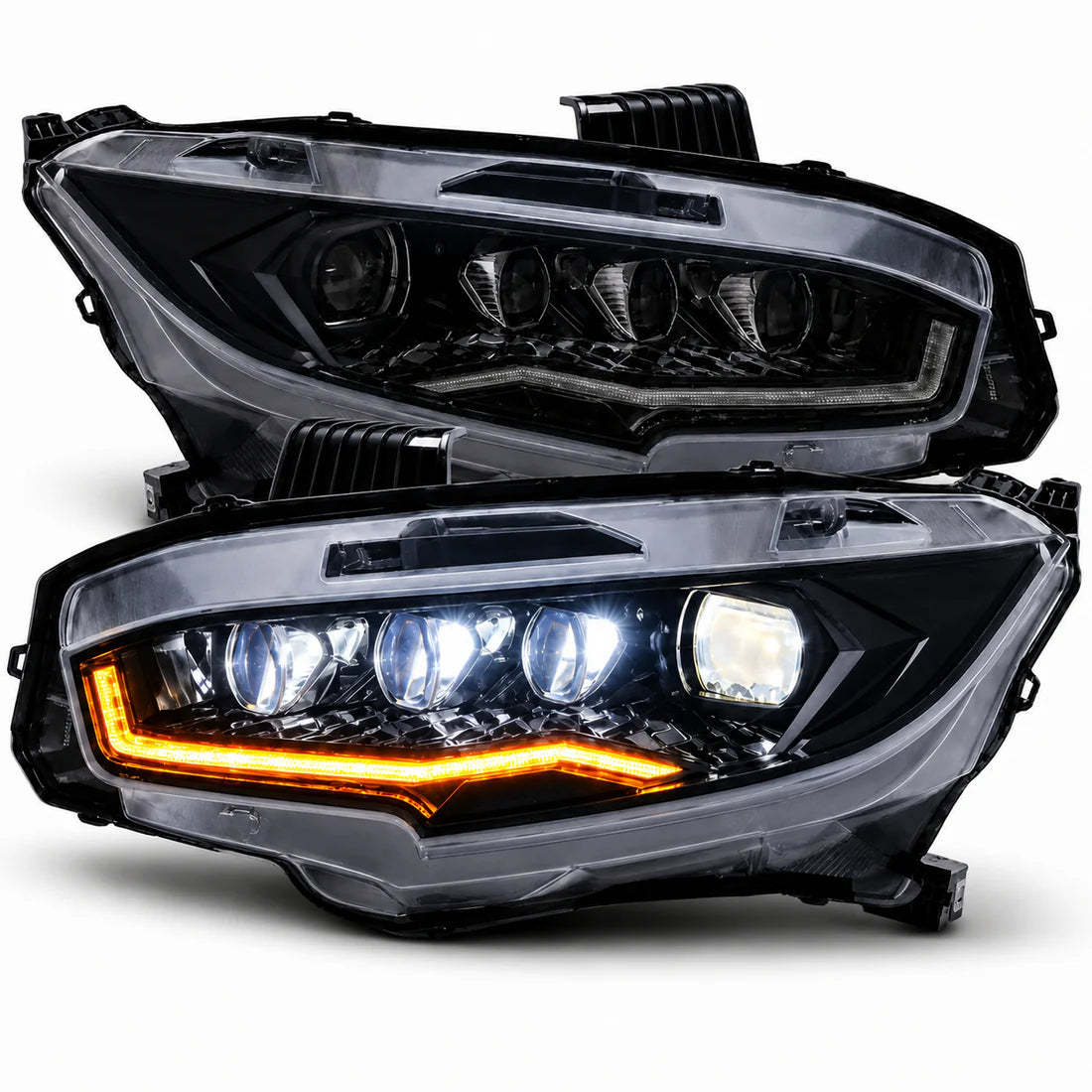 2016-2021 Honda Civic 10th Gen LED Projector Headlights — main product view — H-CIV10-CW