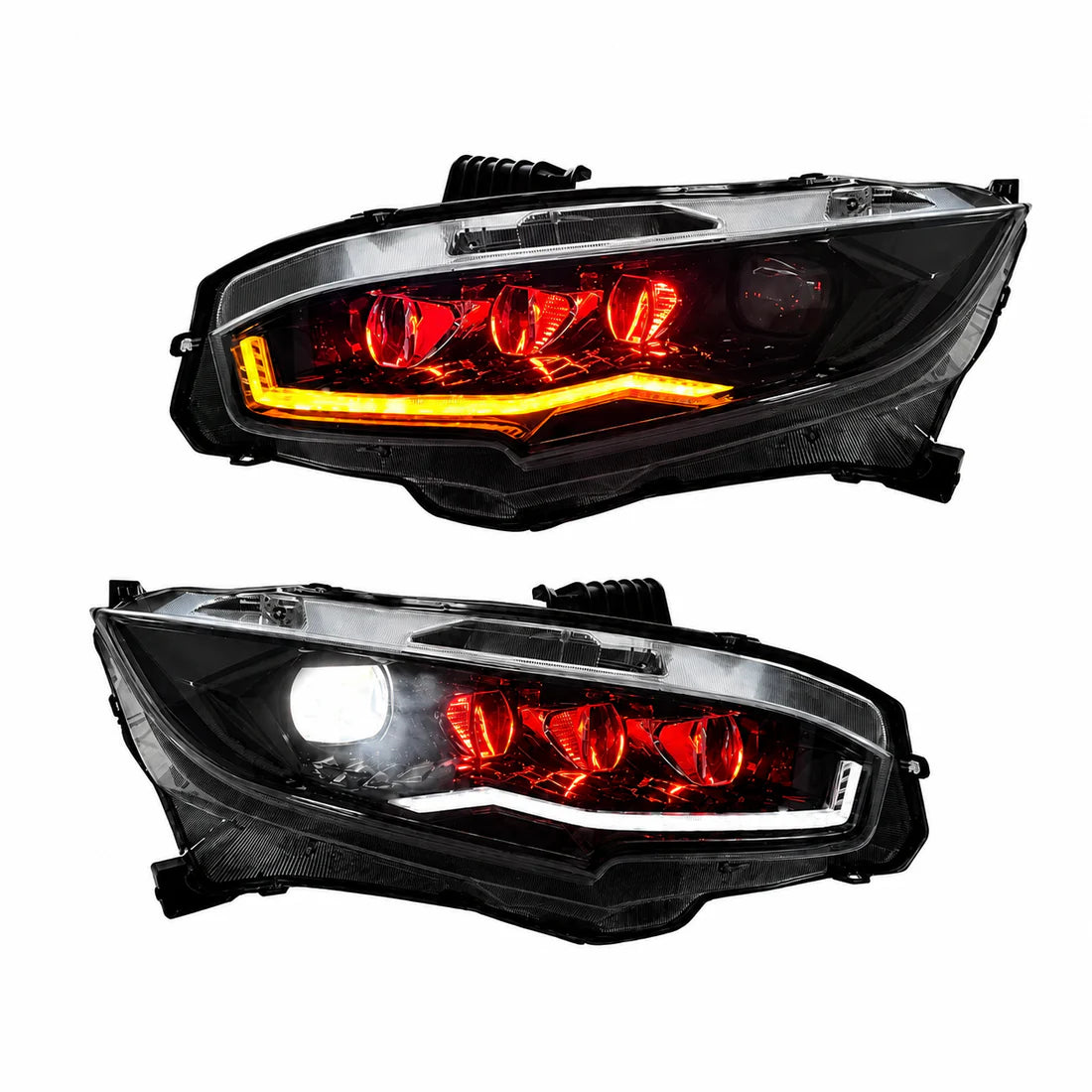 2016-2021 Honda Civic 10th Gen LED Projector Headlights — main product view — H-CIV10-RGB