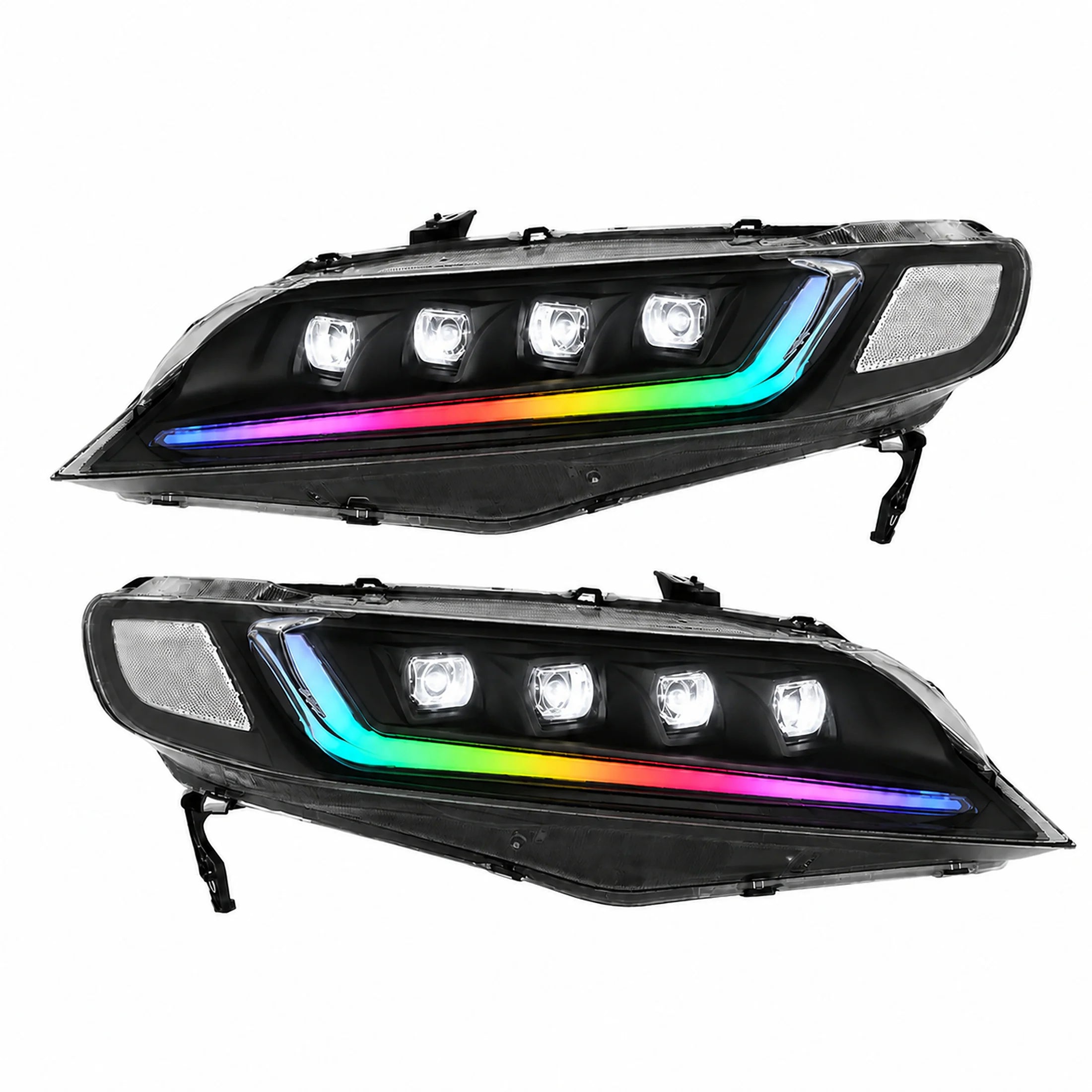 2006-2011 Honda Civic 8th Gen Sedan LED Multi Projector Headlights — main product view — H-CIV8-4P-RGB