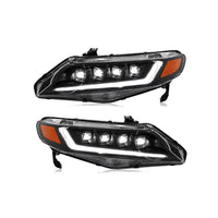2006-2011 Honda Civic 8th Gen Sedan LED Multi Projector Headlights — main product view — H-CIV8-4P