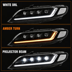 2006-2011 Honda Civic 8th Gen Sedan LED Multi Projector Headlights — product view 32 - H-CIV8-4P-RGB