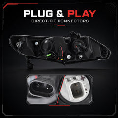 2006-2011 Honda Civic 8th Gen Sedan LED Multi Projector Headlights — product view 34 - H-CIV8-4P-RGB
