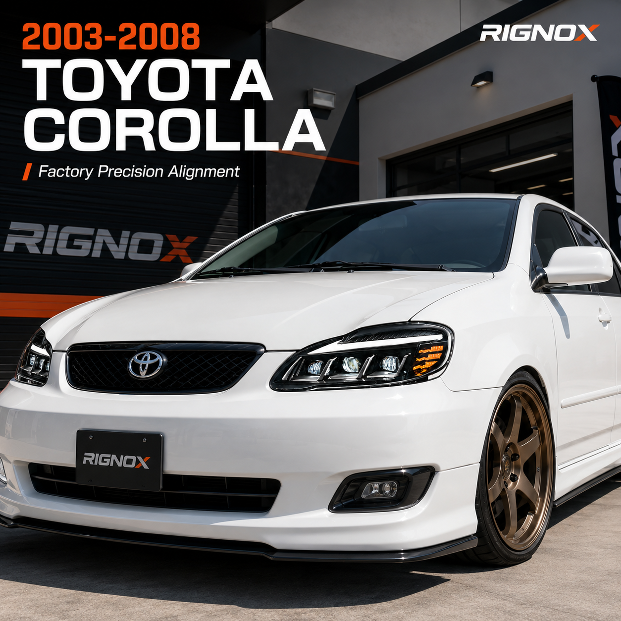 2003-2008 Toyota Corolla LED Triple Projector Headlights — fitment reference — H-COR03