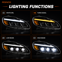 2003-2008 Toyota Corolla LED Triple Projector Headlights — lighting functions — H-COR03