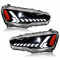 2008-2017 Mitsubishi Lancer / EVO X LED Projector Headlights — main product view — H-EVO-CW