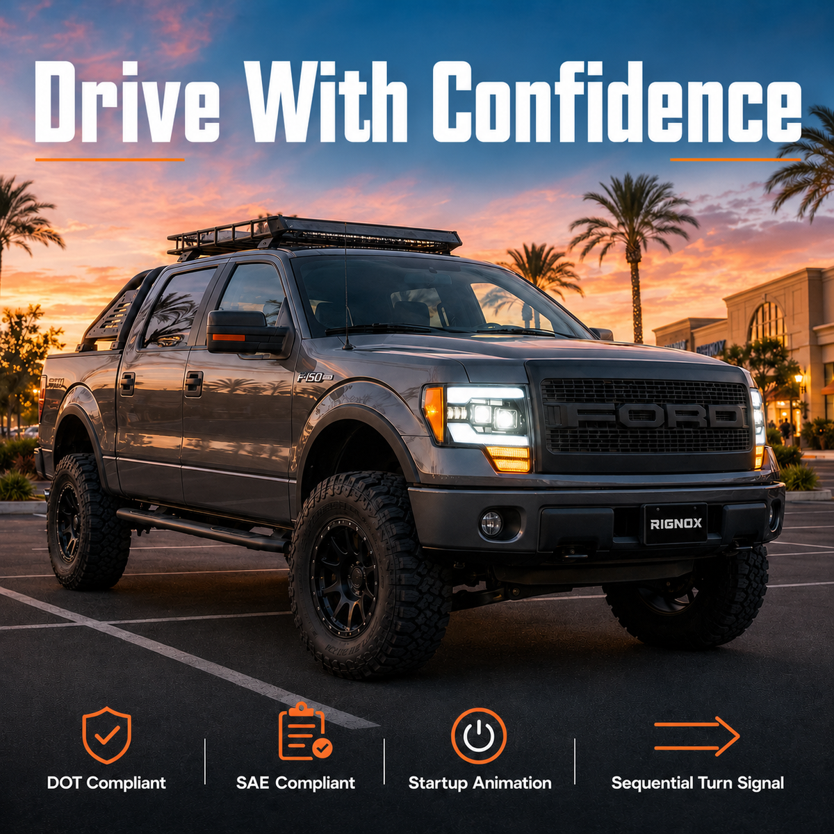 2009-2014 Ford F-150 LED Dual Projector Headlights — H-F150-09