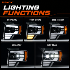 2009-2014 Ford F-150 LED Dual Projector Headlights — lighting functions — H-F150-09