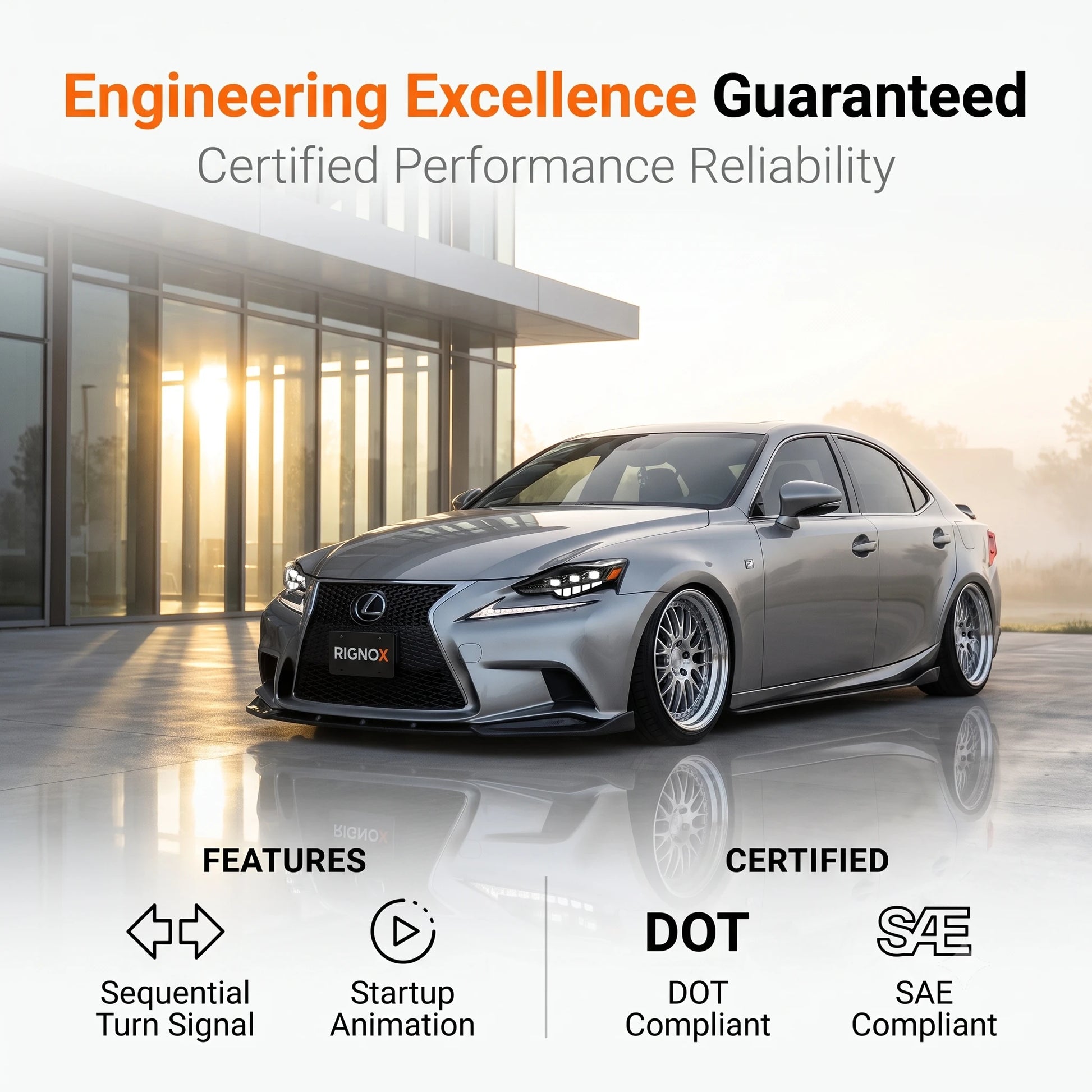 2014-2016 Lexus IS250 / IS200t / IS300 / IS350 LED Triple Projector Headlights — H-IS14