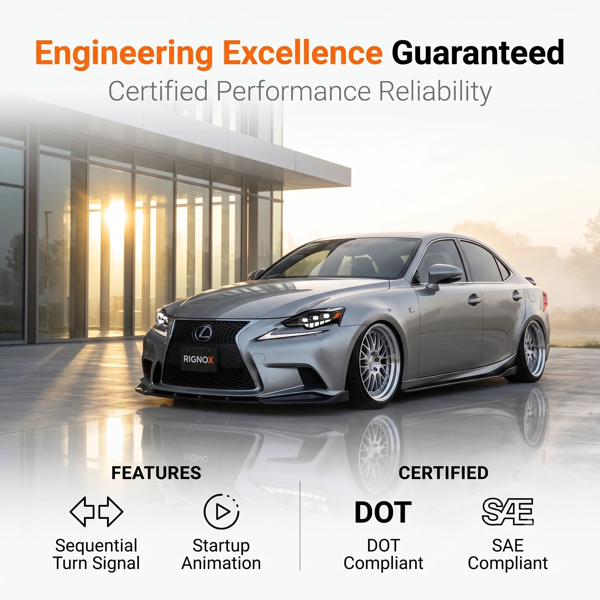 2014-2016 Lexus IS250 / IS200t / IS300 / IS350 LED Triple Projector Headlights — H-IS14