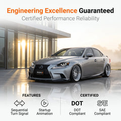 2014-2016 Lexus IS250 / IS200t / IS300 / IS350 LED Triple Projector Headlights — H-IS14