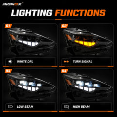 2014-2016 Lexus IS250 / IS200t / IS300 / IS350 LED Triple Projector Headlights — lighting functions — H-IS14