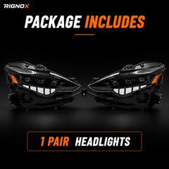 2014-2016 Lexus IS250 / IS200t / IS300 / IS350 LED Triple Projector Headlights — package contents — H-IS14