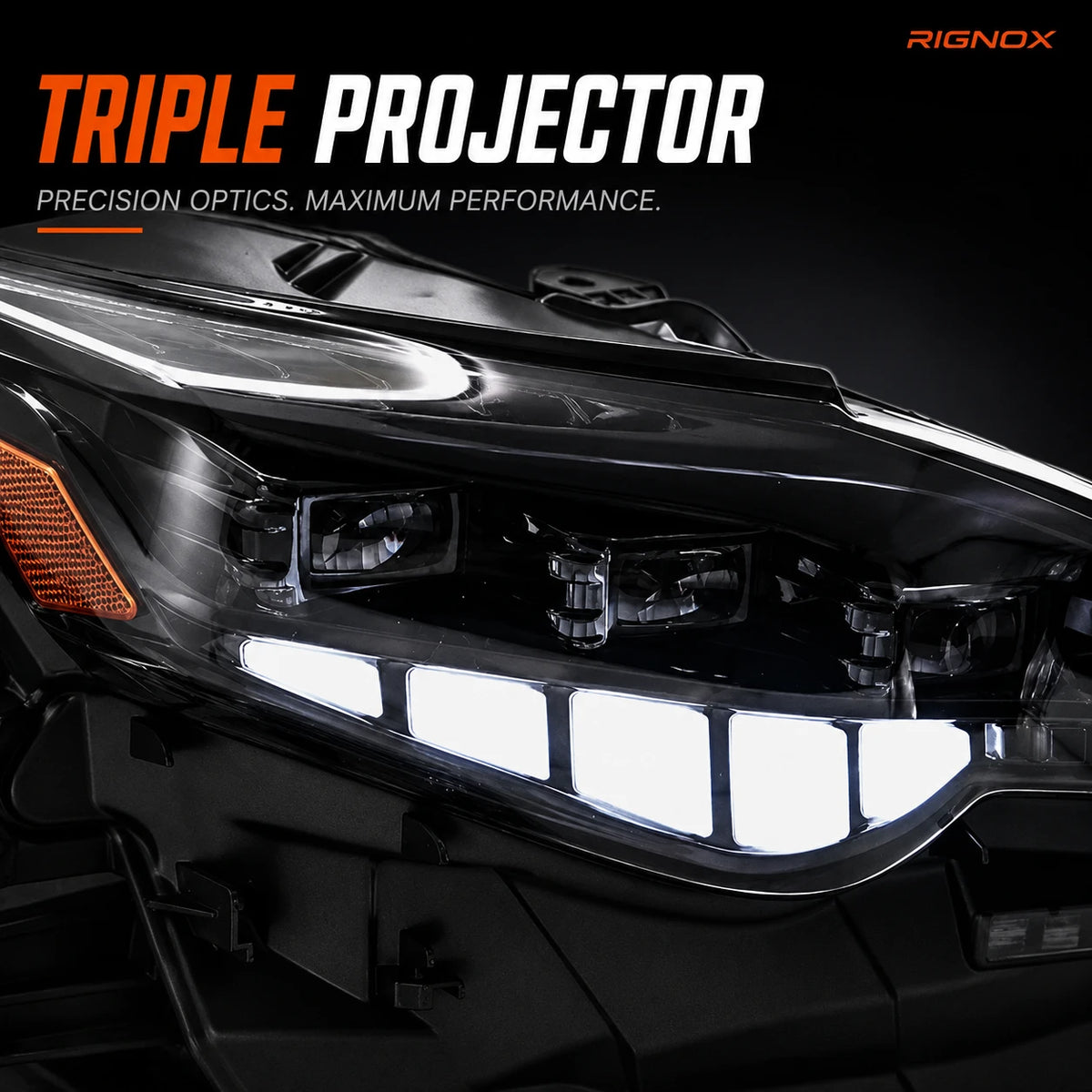 2014-2016 Lexus IS250 / IS200t / IS300 / IS350 LED Triple Projector Headlights — projector lens detail — H-IS14