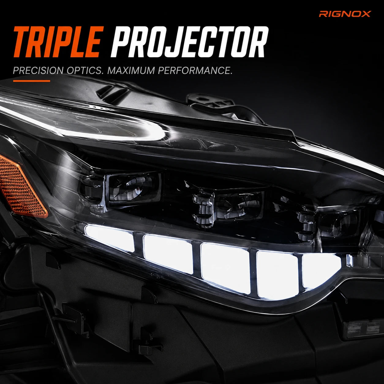 2014-2016 Lexus IS250 / IS200t / IS300 / IS350 LED Triple Projector Headlights — projector lens detail — H-IS14