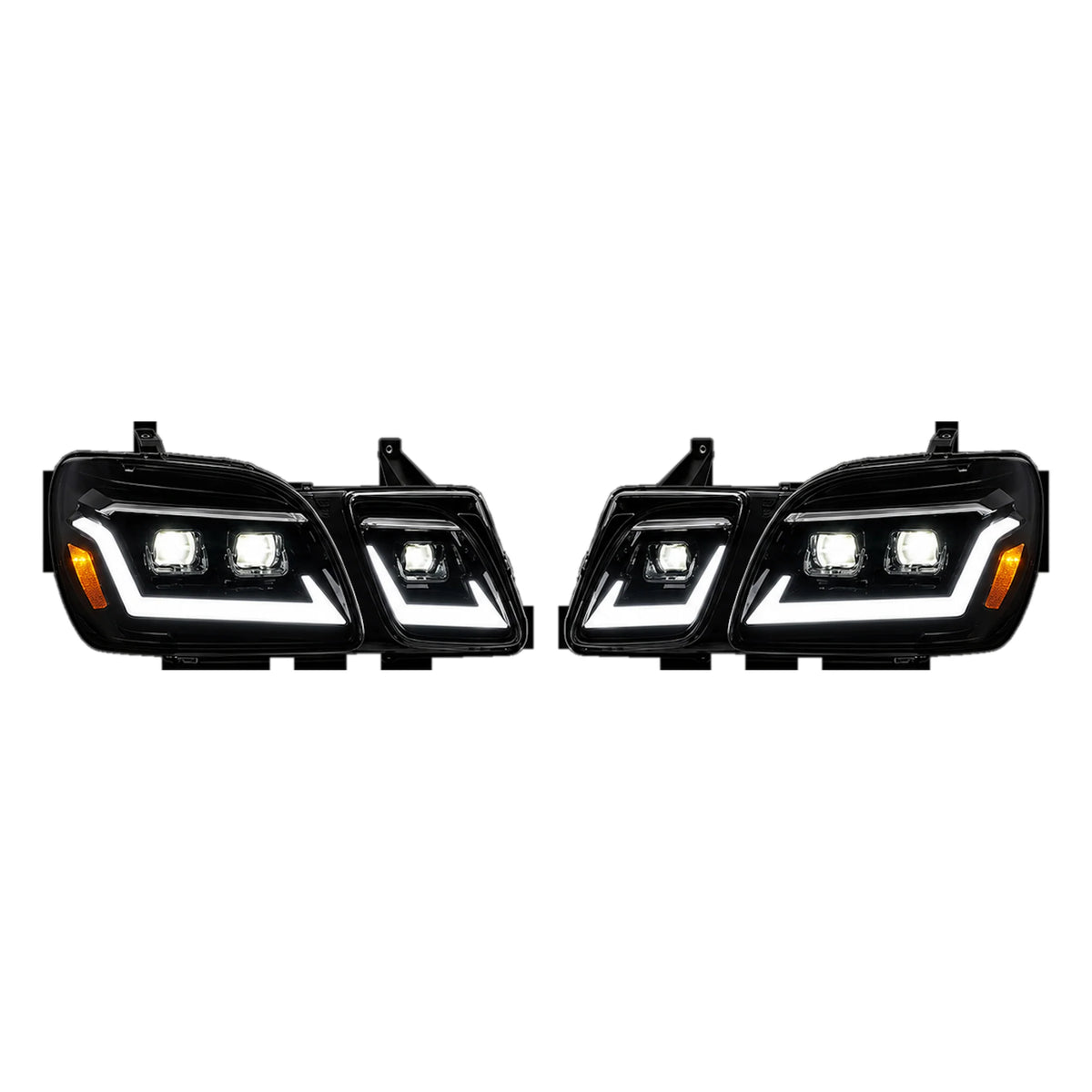 1998-2007 Lexus LX470 LED Triple Projector Headlights — main product view — H-LX470-98