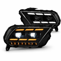 2010-2014 Ford Mustang LED Dual Projector Headlights — main product view — H-MUS10