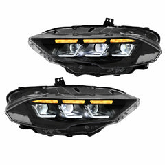 2018-2023 Ford Mustang S550 Facelift LED Triple Projector Headlights — main product view — H-MUS18-CW