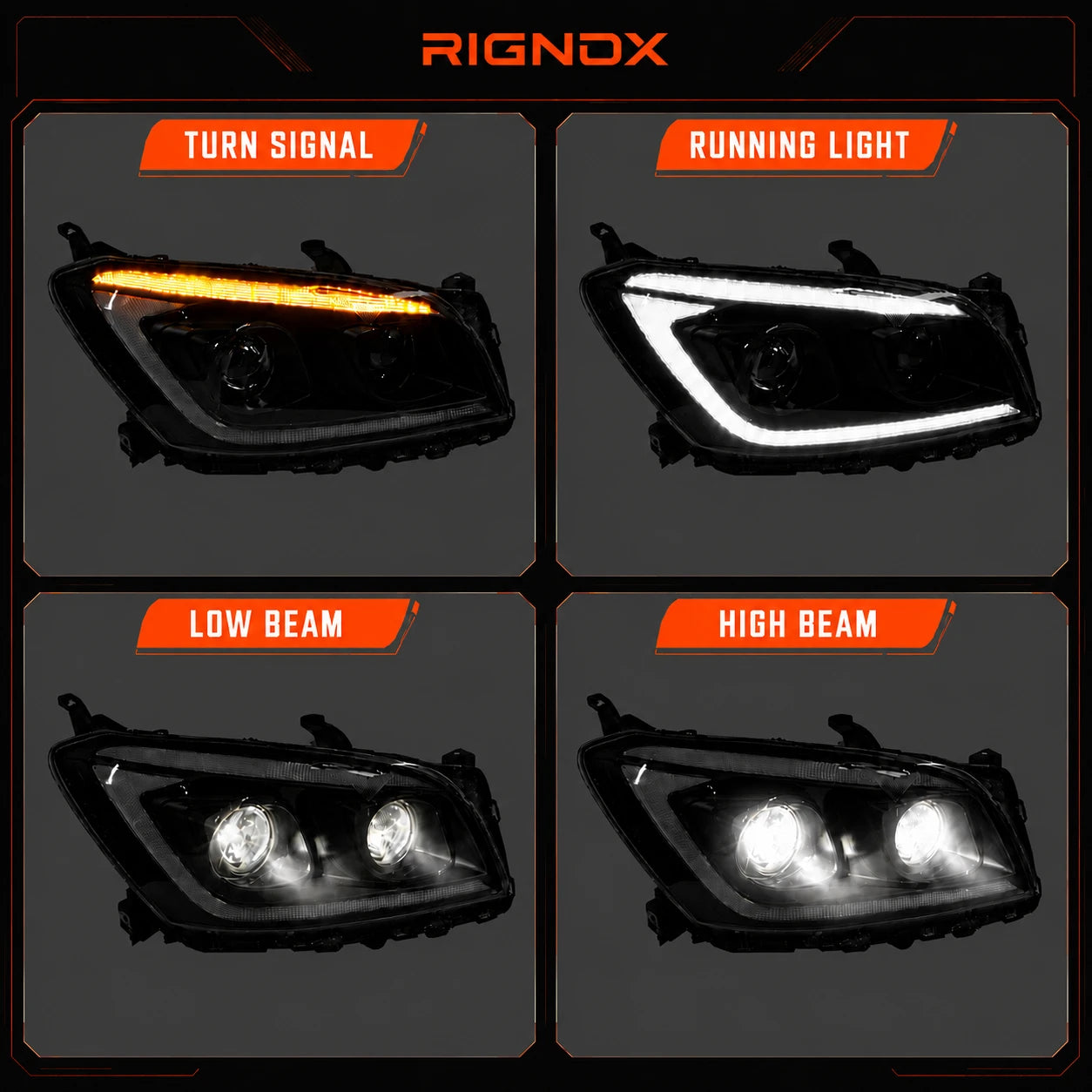 2009-2012 Toyota RAV4 LED Dual Projector Headlights — lighting functions — H-RAV4-09
