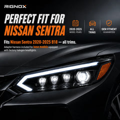 2020-2025 Nissan Sentra LED Projector Headlights — fitment reference 2 — H-SEN20-RY