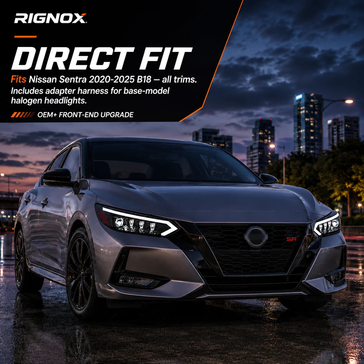 2020-2025 Nissan Sentra LED Projector Headlights — fitment reference — H-SEN20-Y