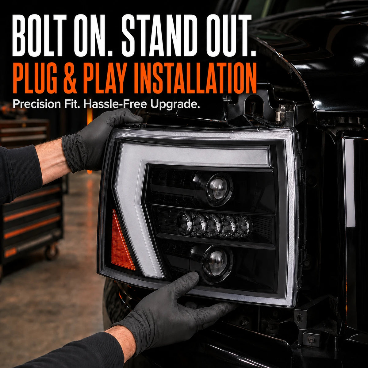 2007-2013 Chevrolet Silverado 1500 and 2007-2014 2500HD/3500HD LED Dual Projector Headlights — installation — H-SIL07