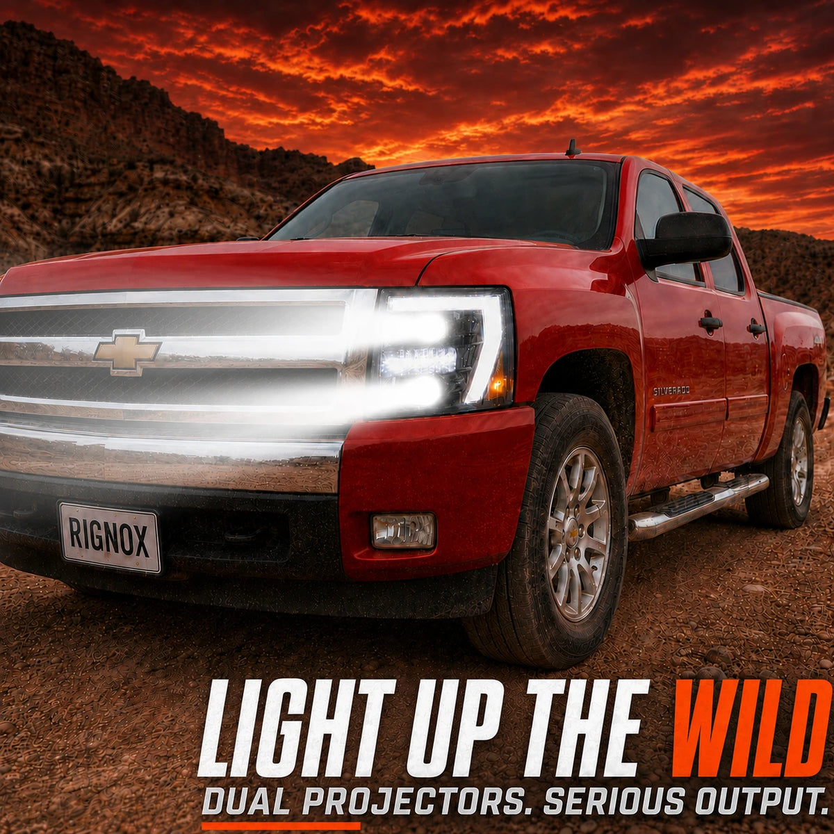 2007-2013 Chevrolet Silverado 1500 and 2007-2014 2500HD/3500HD LED Dual Projector Headlights — H-SIL07