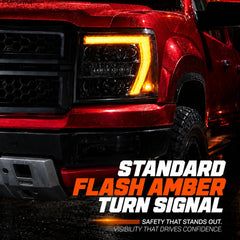 2007-2013 Chevrolet Silverado 1500 and 2007-2014 2500HD/3500HD LED Dual Projector Headlights — sequential turn signal — H-SIL07