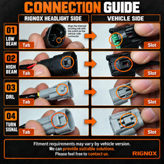 2007-2013 Toyota Tundra LED Dual Projector Headlights — connection guide — H-TUN07