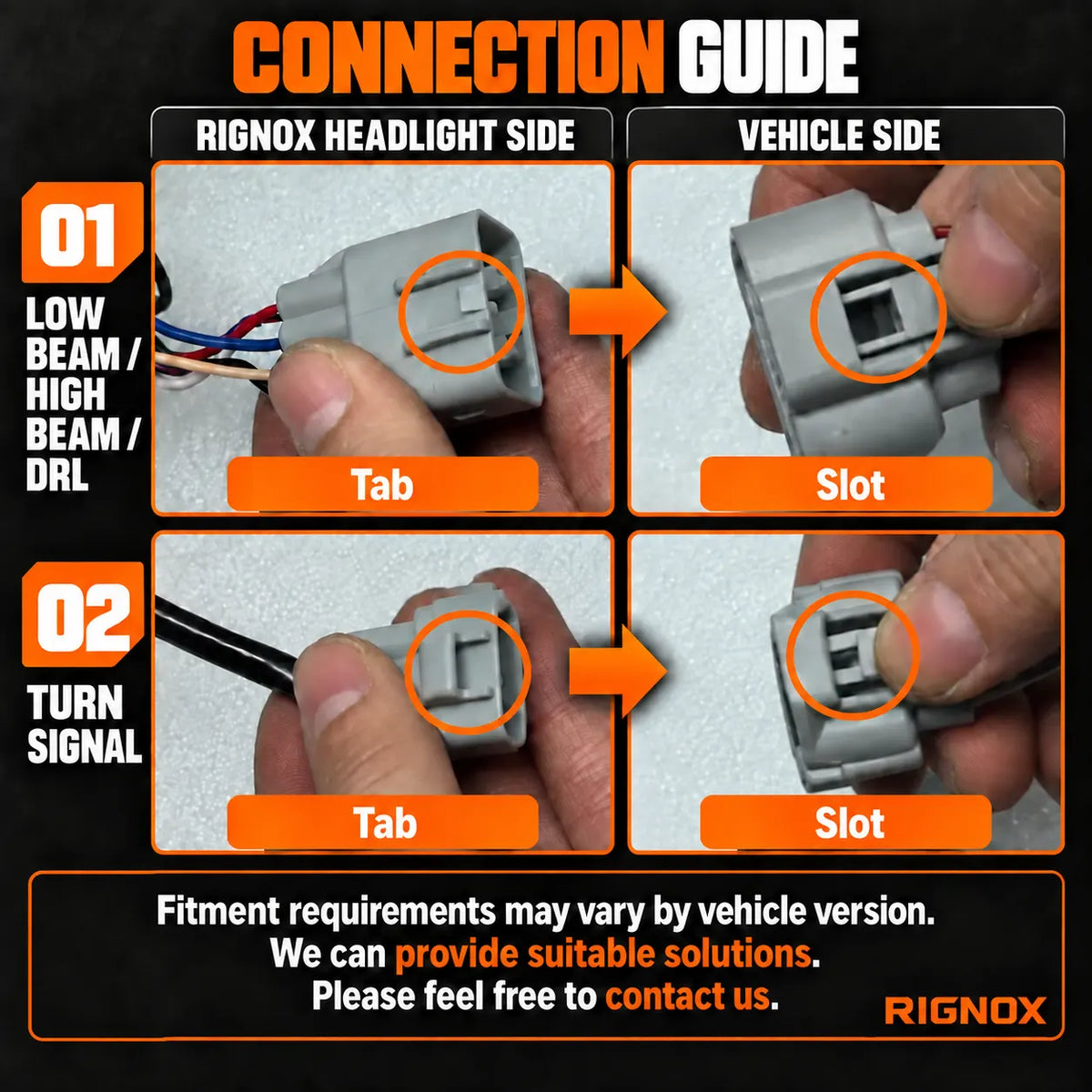 2014-2021 Toyota Tundra LED Dual Projector Headlights — connection guide — H-TUN14