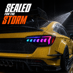 2022-2026 Honda Civic 11th Gen Sedan Sequential LED Tail Lights — waterproof water jet test — T-CIV11-AR-SRGB