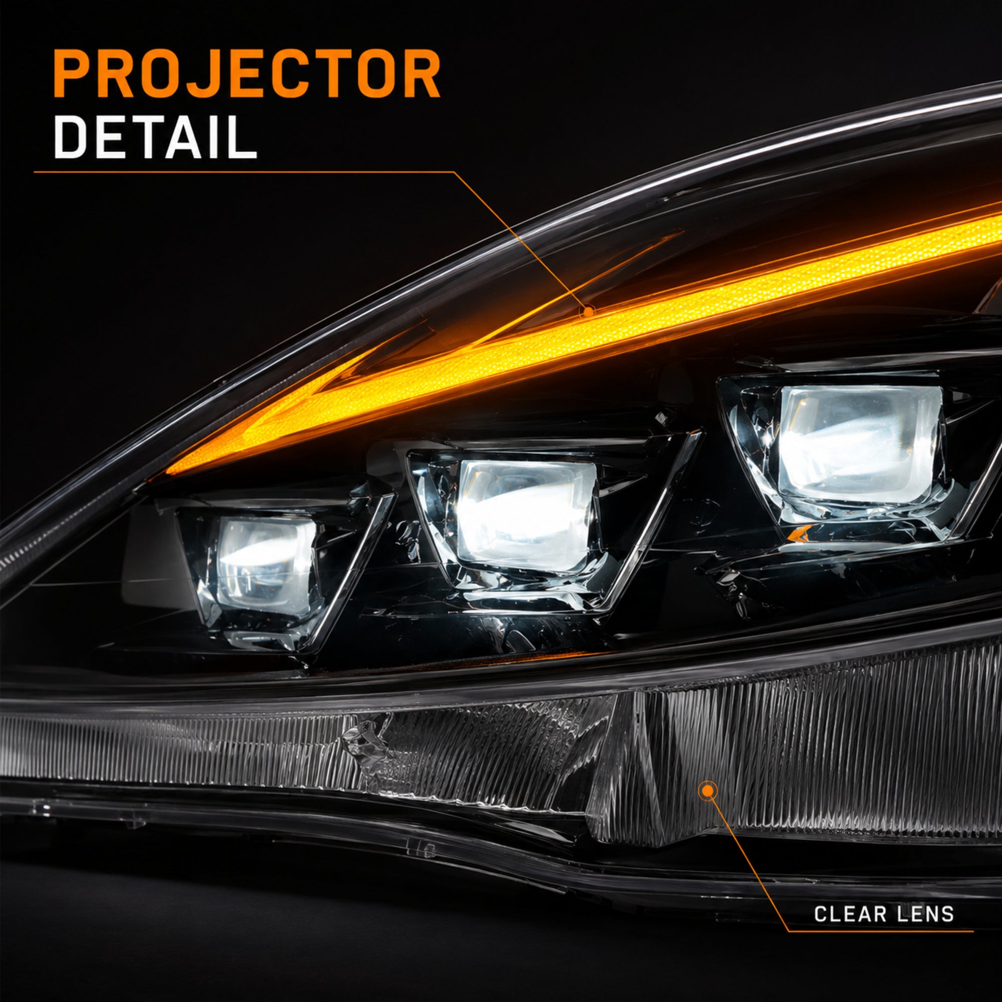 2006-2013 Lexus IS250 / IS350 / IS-F LED Triple Projector Headlights — clear amber sequential supplement14 - H-IS06-CW