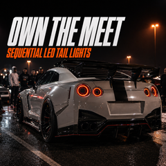 2008-2024 Nissan GT-R R35 Sequential LED Tail Lights NISMO Style — car meet scene 1 — T-GTR-SW