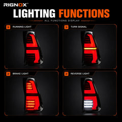 2003-2009 Toyota 4Runner Sequential LED Tail Lights — lighting functions — T-4RN03-H-SW