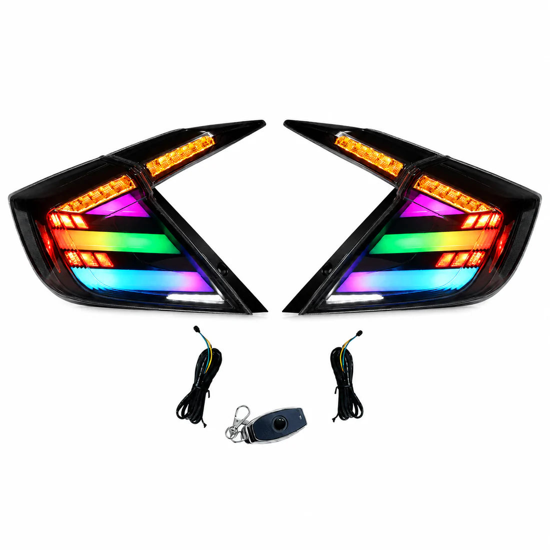 2016-2021 Honda Civic 10th Gen Sedan Sequential LED Tail Lights — main product view — T-CIV10-HL-SRGB