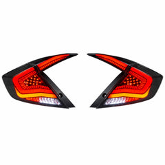 2016-2021 Honda Civic 10th Gen Sedan Sequential LED Tail Lights — main product view — T-CIV10-SS-SR