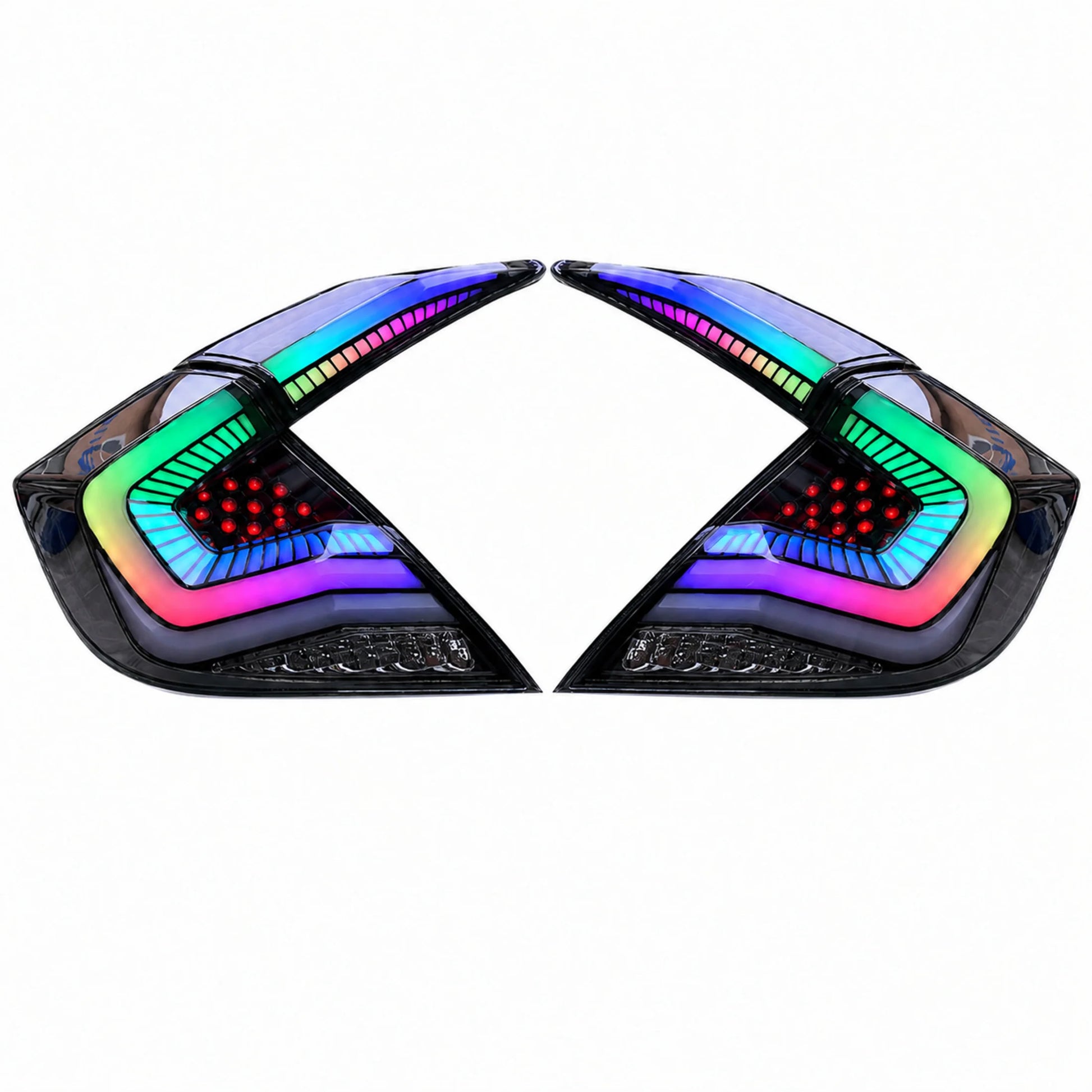 2016-2021 Honda Civic 10th Gen Sedan Sequential LED Tail Lights — main product view — T-CIV10-SS-SRGB