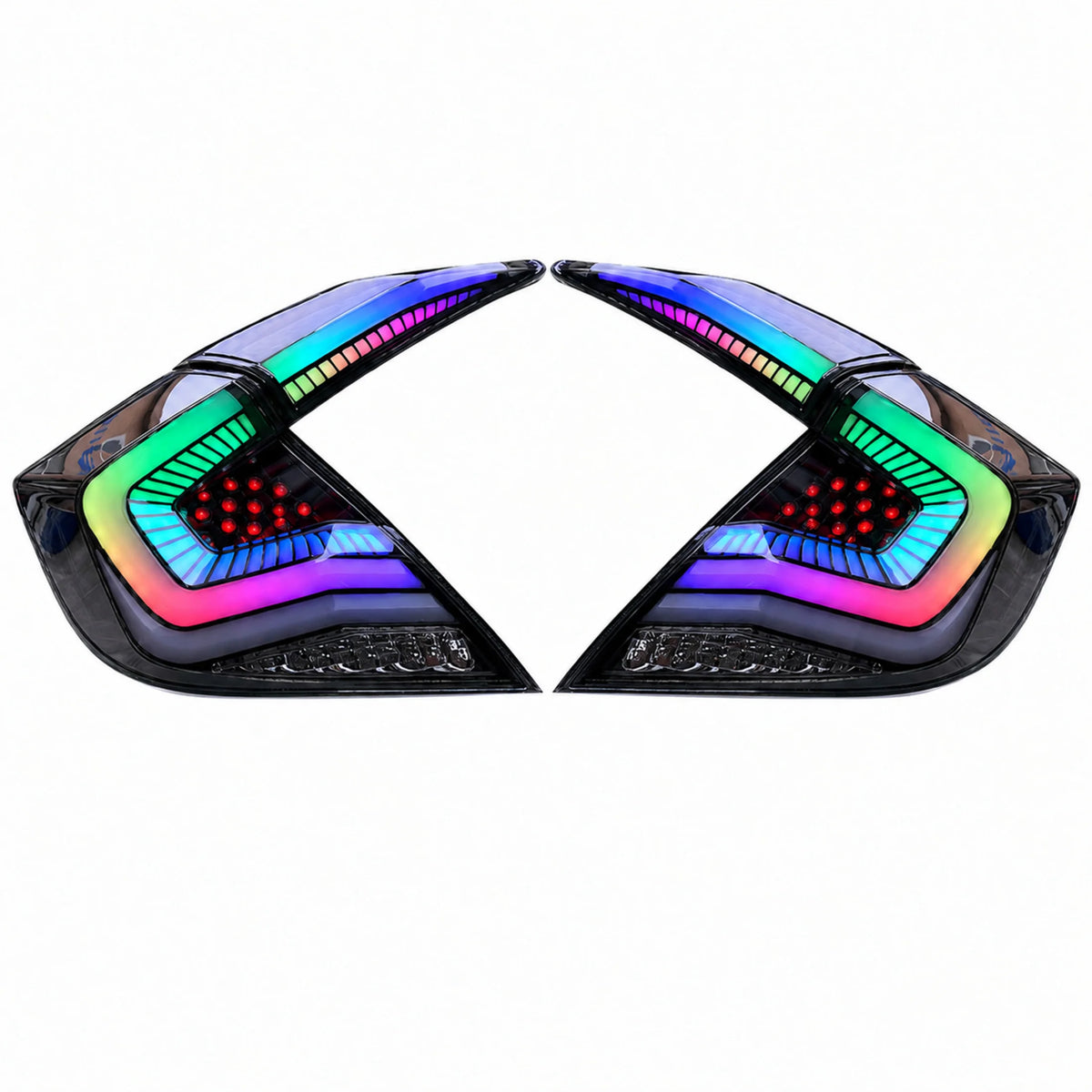 2016-2021 Honda Civic 10th Gen Sedan Sequential LED Tail Lights — main product view — T-CIV10-SS-SRGB