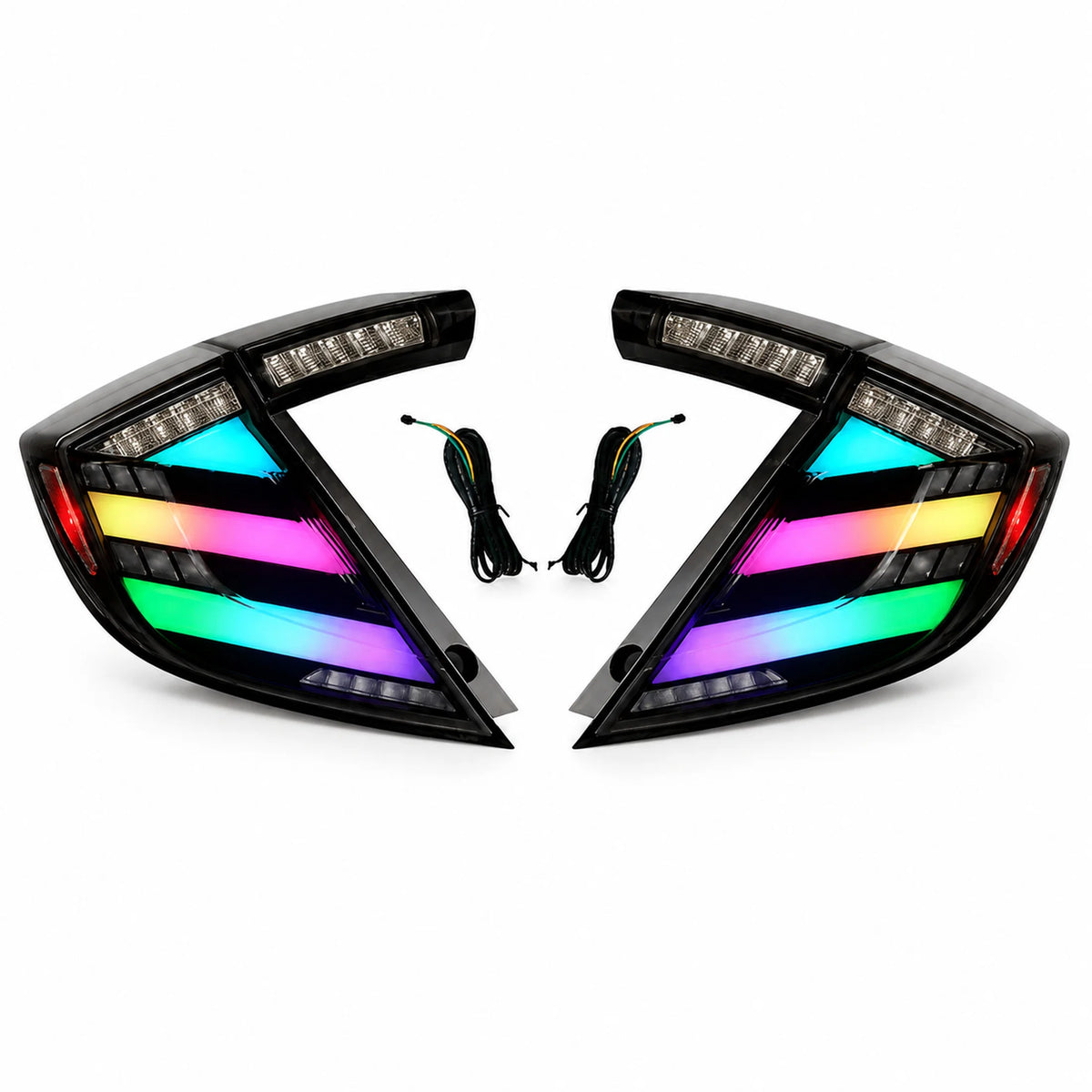 2016-2021 Honda Civic 10th Gen Hatchback / Type R Sequential LED Tail Lights — main product view — T-CIV10H-SRGB