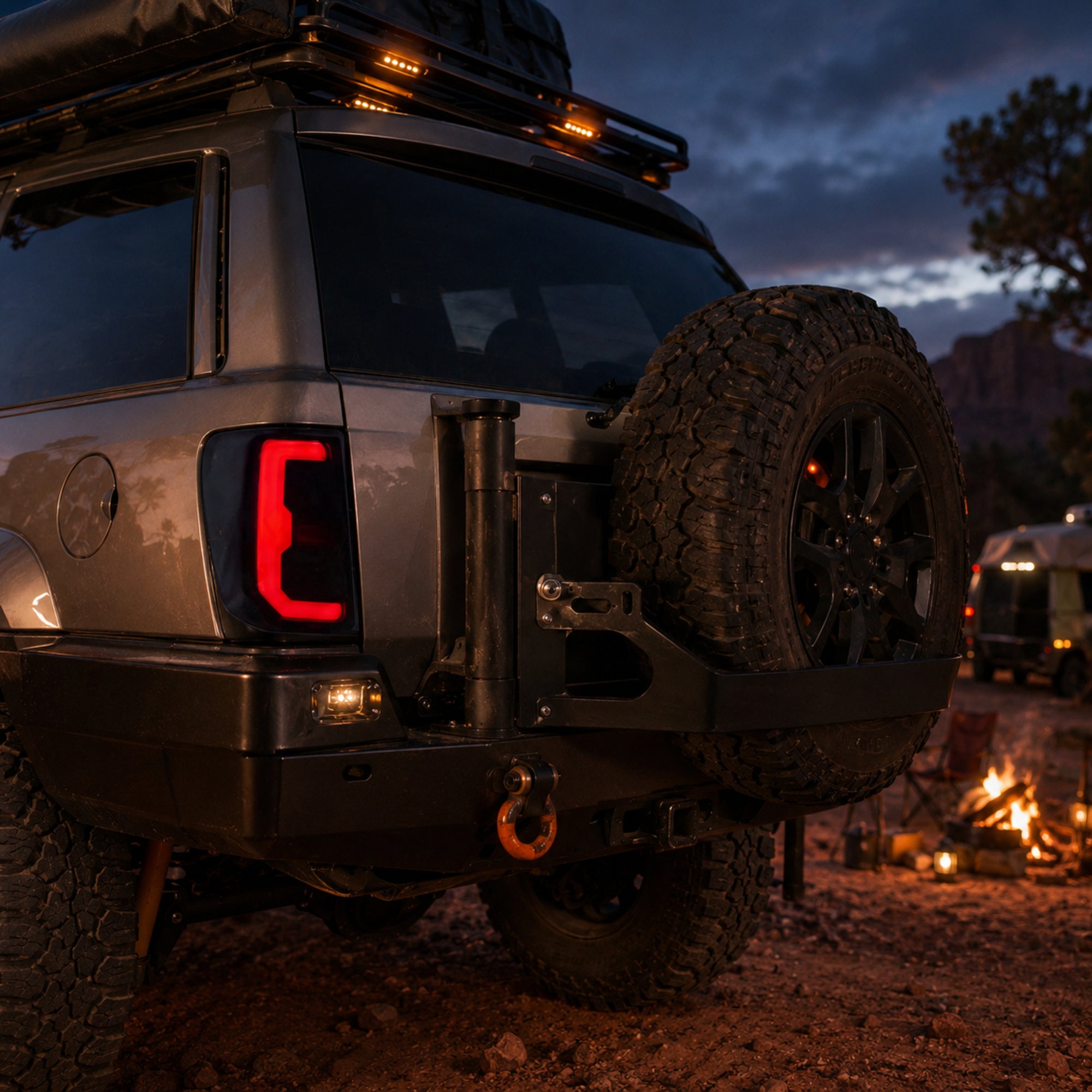 1999-2004 Jeep Grand Cherokee Sequential LED Tail Lights — smoked c bar overland camp
