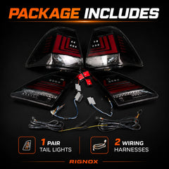 2001-2003 Lexus LS430 Sequential LED Tail Lights — package contents — T-LS01-SR