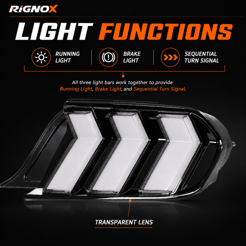 2015-2023 Ford Mustang S550 Sequential LED Tail Lights — product view 37 - T-MUS15-CW