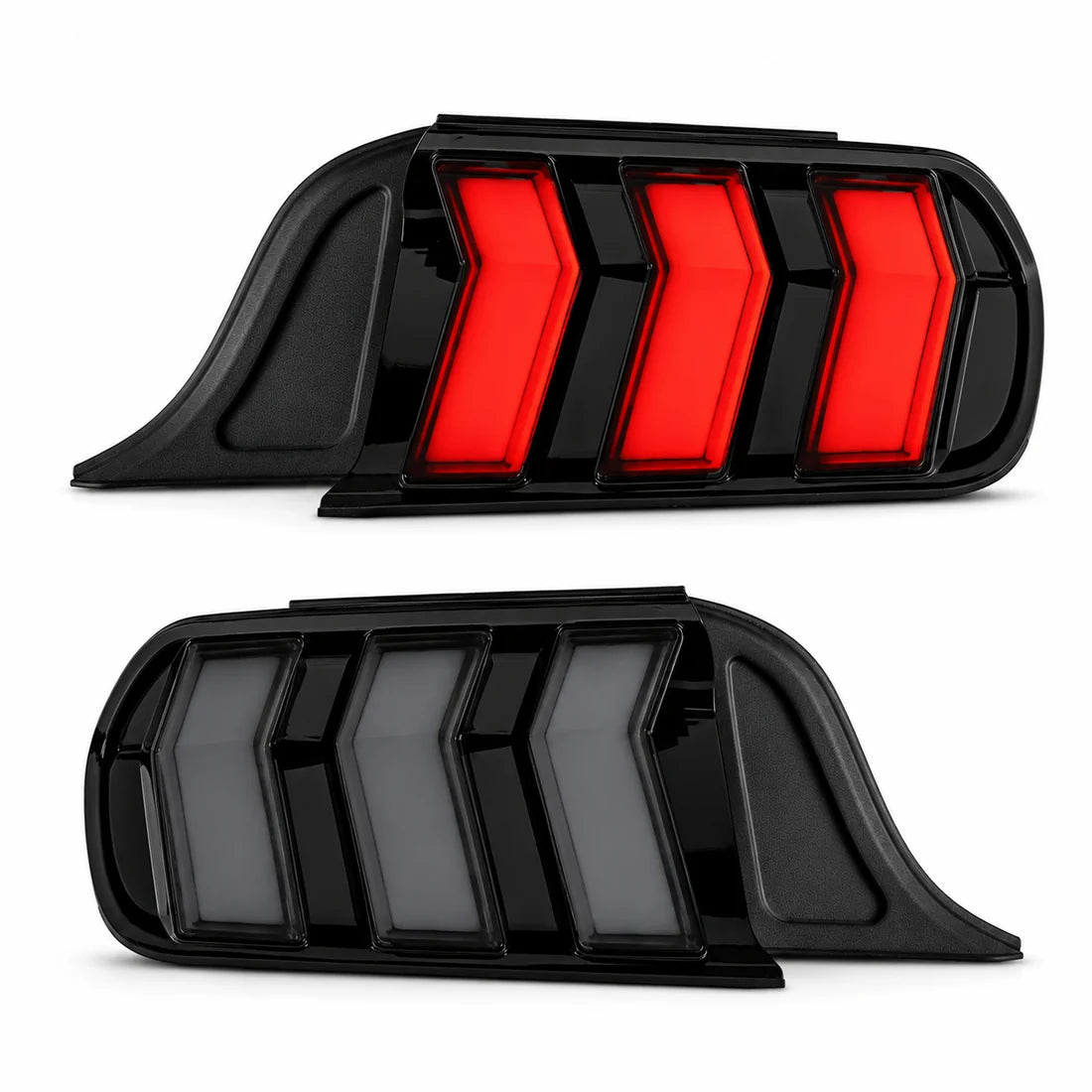 2015-2023 Ford Mustang S550 Euro Tri-Bar Sequential LED Tail Lights — main product view — T-MUS15-SW