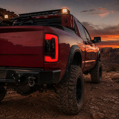 2002-2008 Dodge Ram Sequential LED Tail Lights — smoke red bar year specific fitment scene01 - T-RAM07-08
