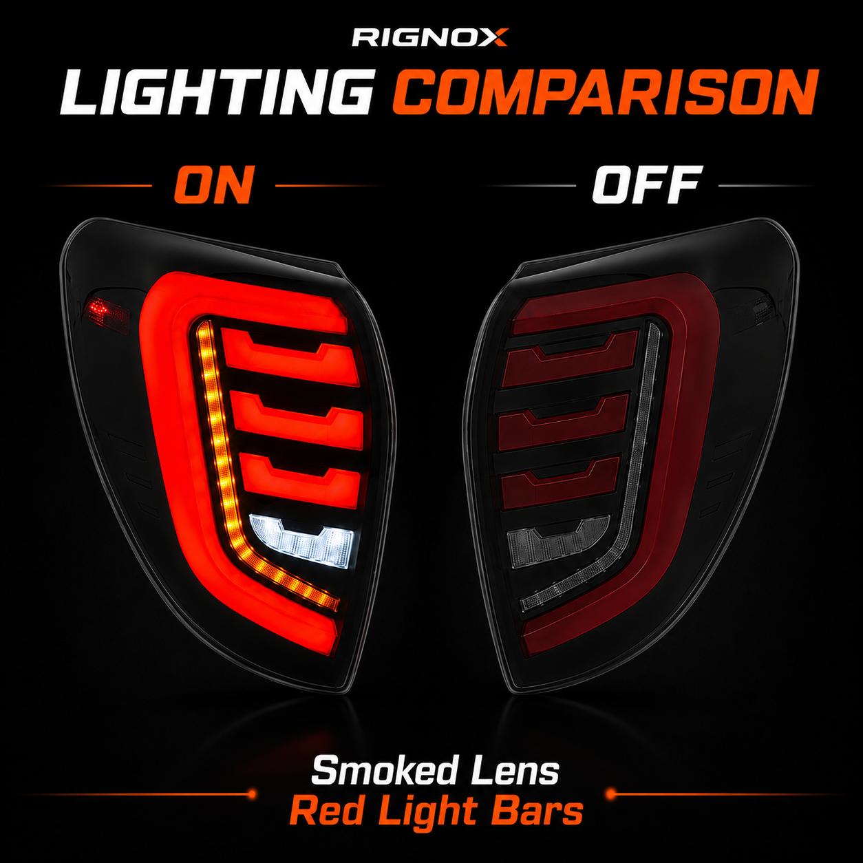 2009-2012 Toyota RAV4 Sequential LED Tail Lights — lens lit and unlit — T-RAV4-09-SR