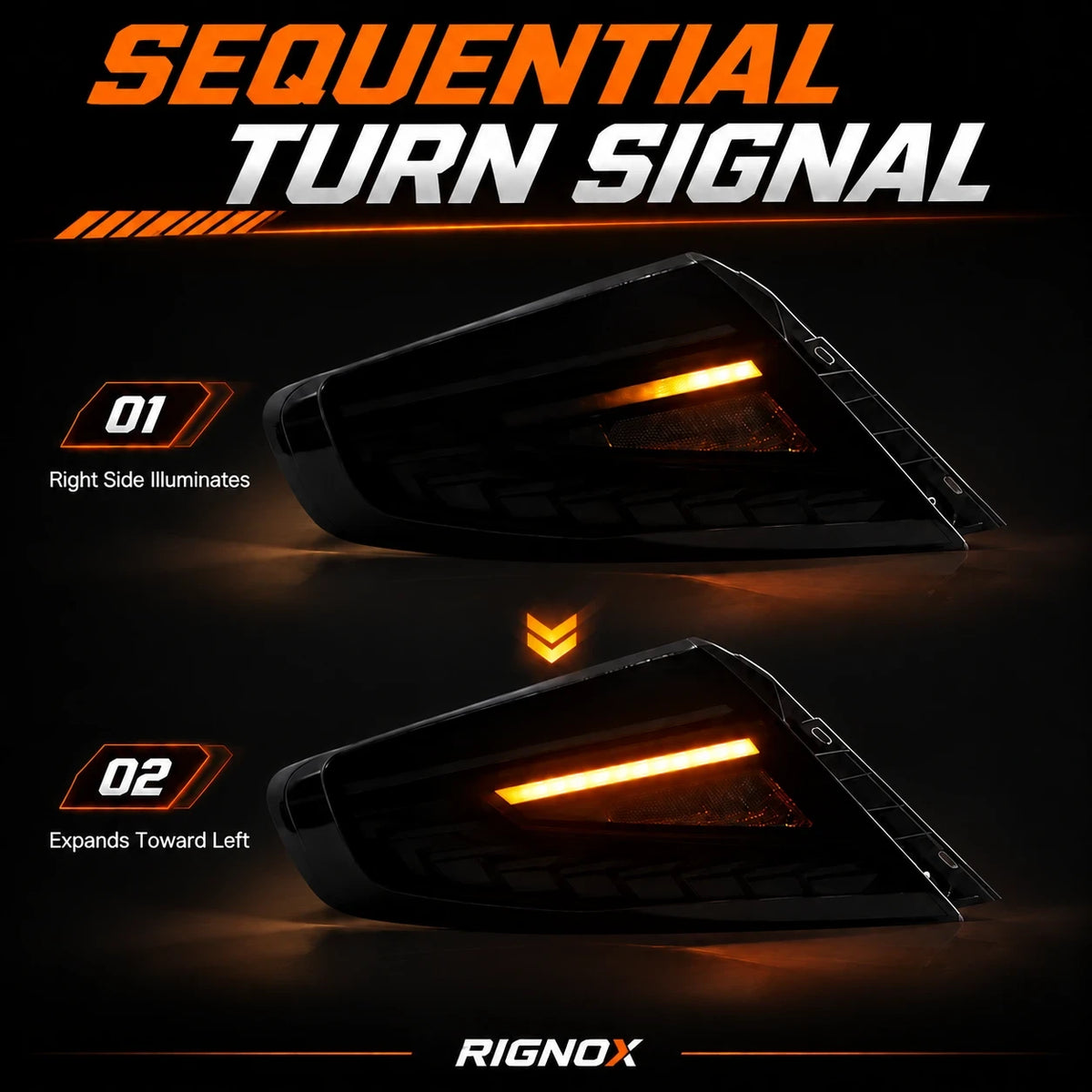 2022-2026 Subaru WRX VB Dragon-Scale Sequential LED Tail Lights — sequential turn signal — T-WRX22-CW-DS