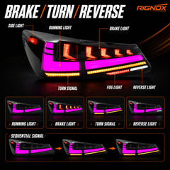 2006-2013 Lexus IS250 / IS350 / IS F Sequential LED Tail Lights — RGB function - T-IS06-SRGB