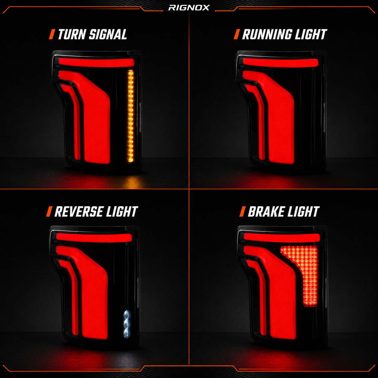 2015-2020 Ford F-150 Sequential LED Tail Lights — smoked function — T-F150-15