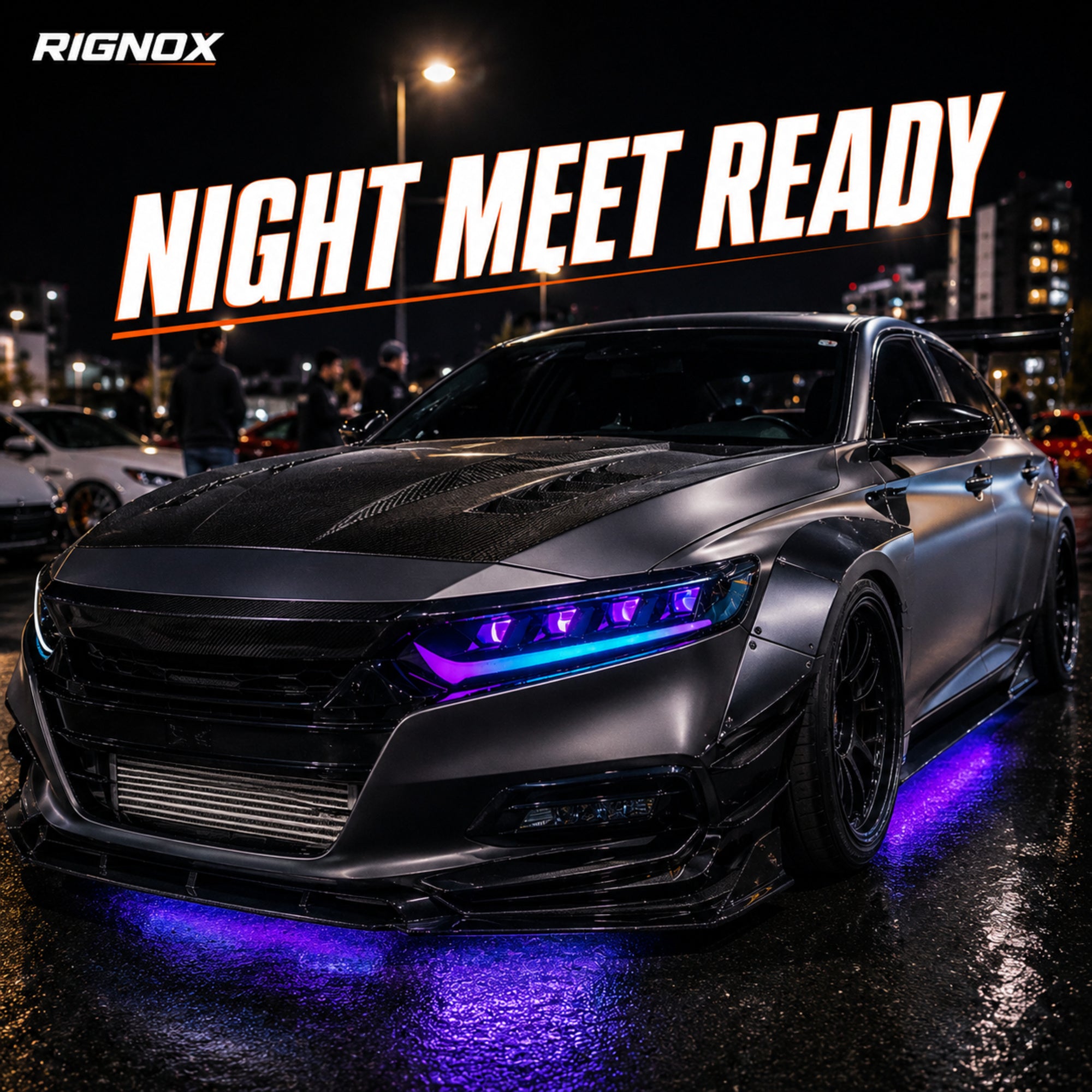 2018-2022 Honda Accord 10th Gen LED Quad Projector Headlights — product view 13 - H-ACC10-CRGB