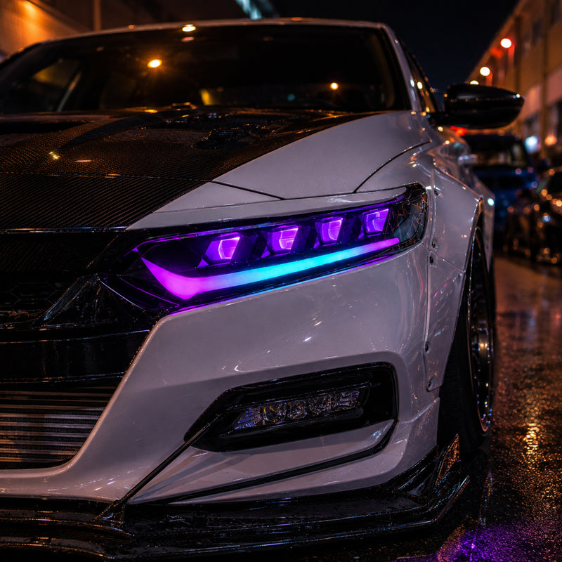 2018-2022 Honda Accord 10th Gen LED Quad Projector Headlights — product view 6 - H-ACC10-CRGB